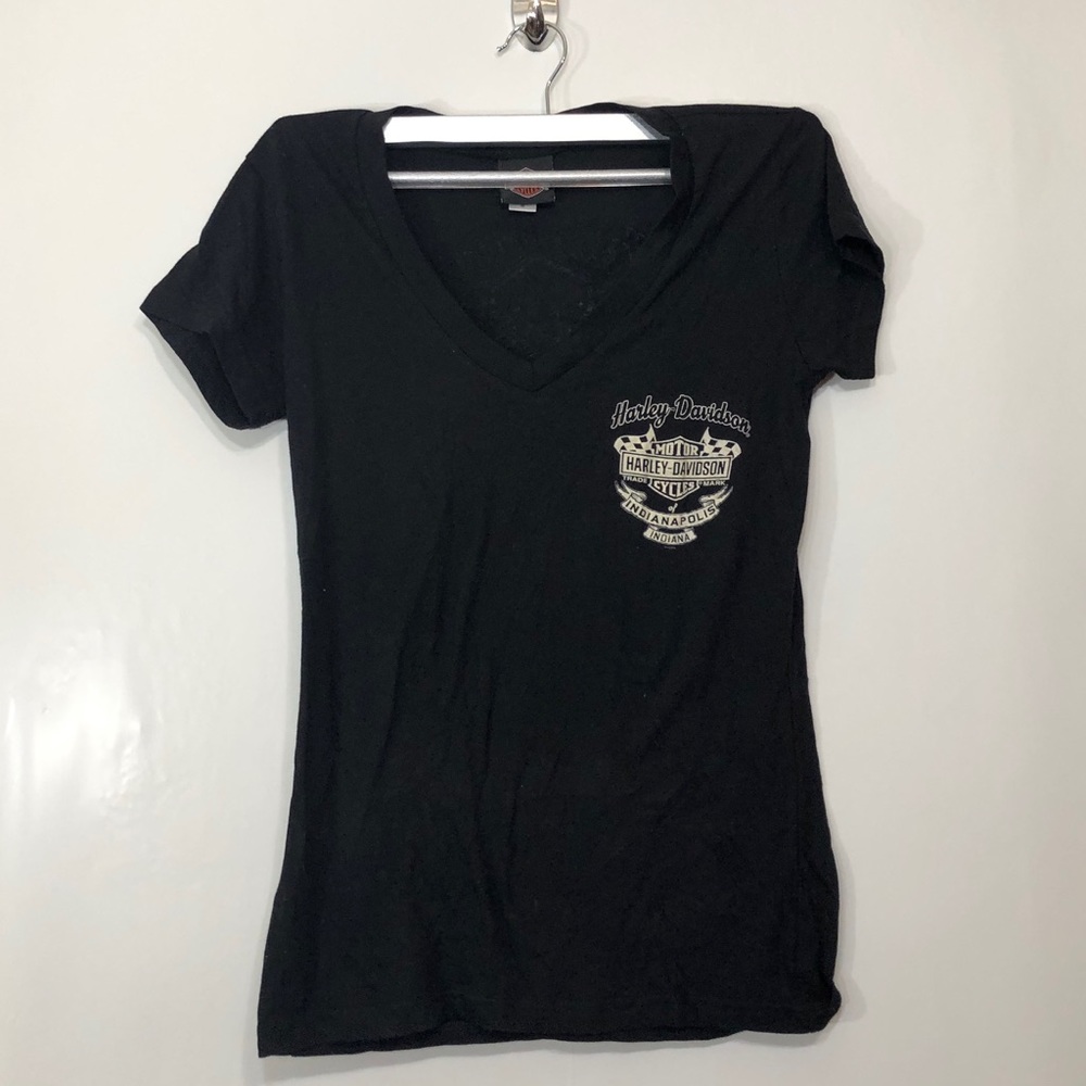 Harley-Davidson Women’s V Neck Graphic Tee Size S